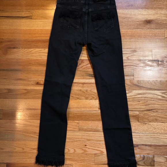 CHRISTINA MAKOWSKY DENIM FRINGED HEM JEANS - Picture 10 of 13